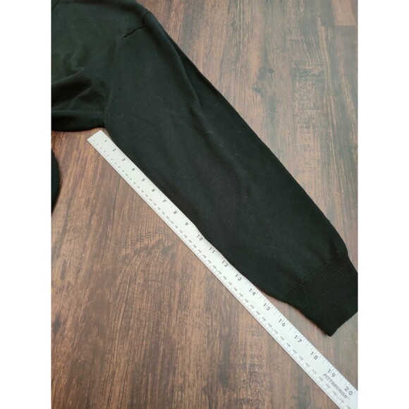 Jos A Bank 1/4 Zip Pullover Mens Medium Black Sweater Signature Merino Wool Pic* - Picture 9 of 10